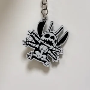Llavero de esqueleto de Stitch de Halloween No necesita AMS
