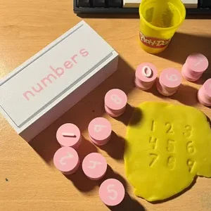 Set de sellos de números para plastilina y arcilla para educación