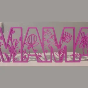 Letrero de mamá con flores