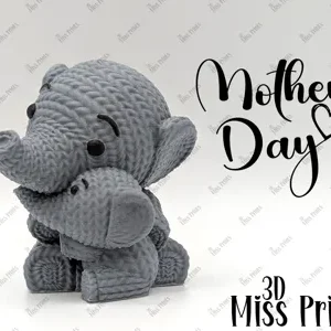 Elefante de punto madre e hijo (Nº 3)