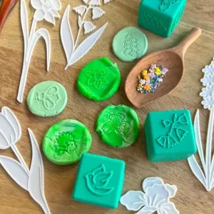 Cubo sellador de plastilina - amigos del jardín