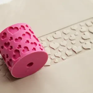 Rollo de textura con mango, motivo "Corazones"