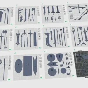 Colección completa de armas para figuras de acción