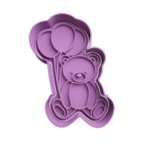 Cortador de Galletitas Osito con Globos de Corazon