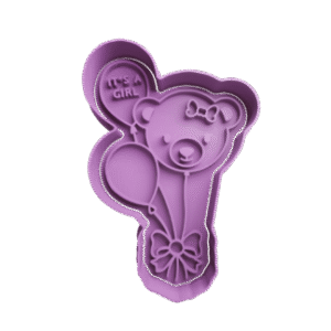Cortador de Galletitas Globo con Cara Osito  Its a Girl