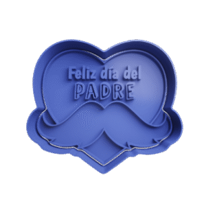 Cortador de Galletitas Feliz Día del Padre Corazon con Mostacho