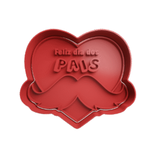 Cortador de Galletitas Feliz dia dos pais Corazón con Mostacho