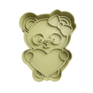 Cortador de Galletitas Oso Panda con Corazón