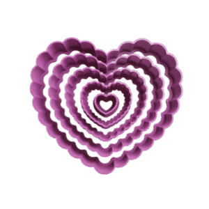 Cortador de Galletitas Set Corazones con Ondas